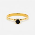 Anillo Aura en Oro 18k con Gemas Negras